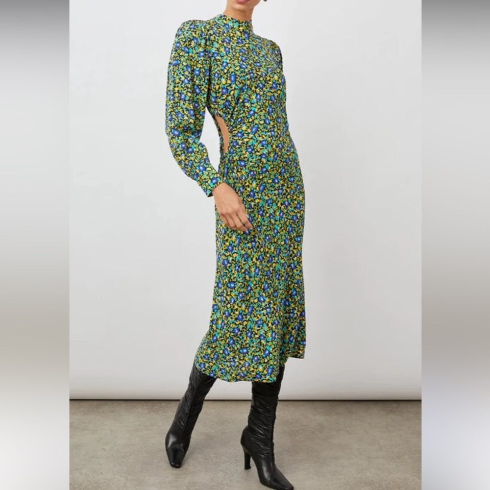 Rails Carmel Midi Dress- abstract garden